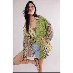 Free People Hazy Baby Printed Mini Dress